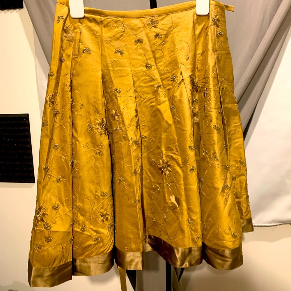 Hand stitched gold Etcetera skirt & bodice matching set
